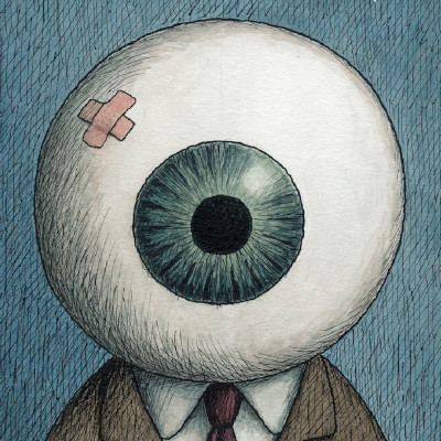 Il signor Ahi, un personaggio di Franco Matticchio che al posto della testa ha un enorme occhio